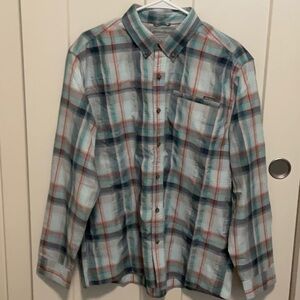 Eddie Bauer Plaid Casual Button Down Shirt - Blue, Red, White